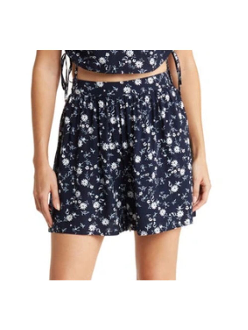 ABOUND Nordstrom ~ 100 % VISCOSE Devon Floral Cinch Front Shorts Size L ADORBS
